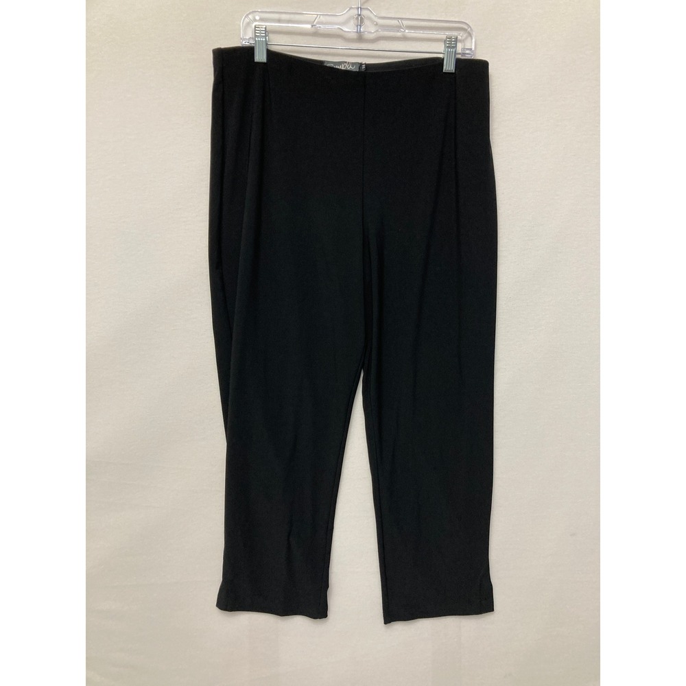 Sympli Cropped Pants size 14 Black Matte Jersey Travel Comfy Pull-on